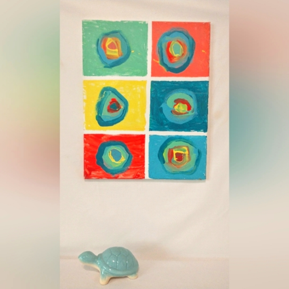Colorful Abstract Canvas Art - "Circles" - Acrylic on Canvas - 20" X 16"